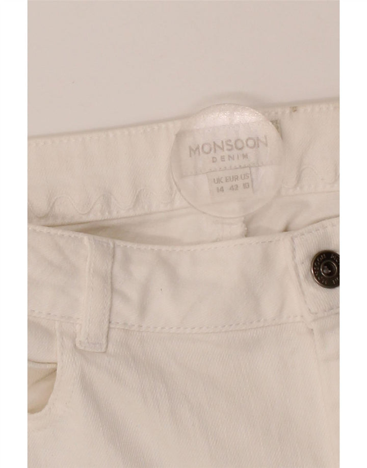 MONSOON Womens Slim Jeans UK 14 Large W32 L26 White Cotton Vintage Monsoon and Second-Hand Monsoon from Messina Hembry 