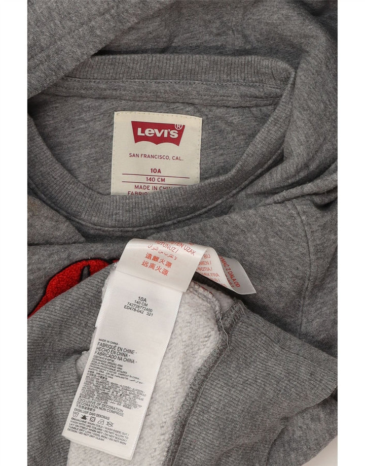 Maglione con cappuccio grafico Levi's per ragazzi 9-10 anni in cotone grigio