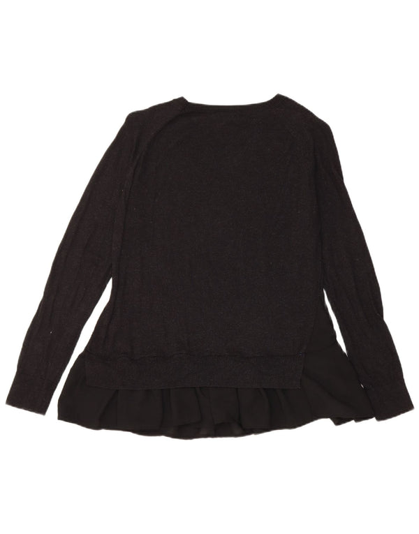 Maglione maglione con scollo a barca da donna Topshop UK 6 XS poliestere nero