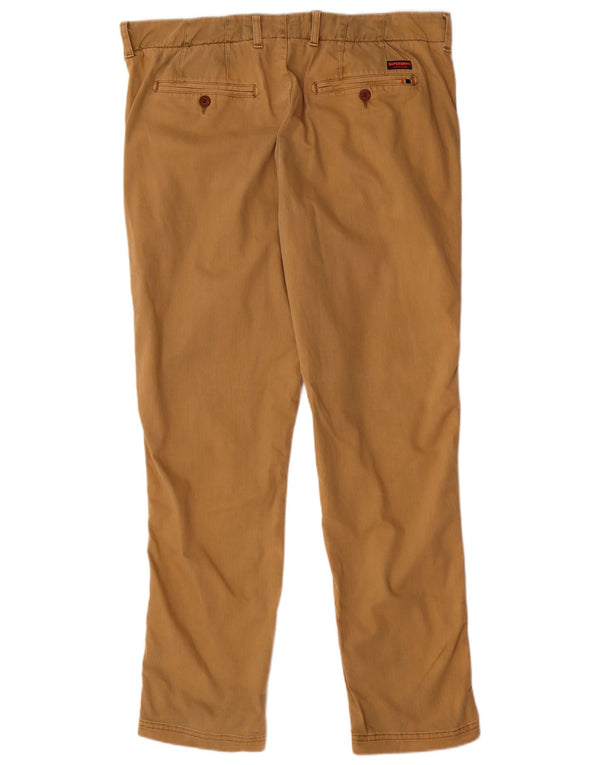 Pantaloni chino dritti da uomo Superdry W36 L30 in cotone beige