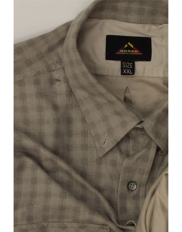 Camicia da uomo Aesse 2XL a quadretti grigi