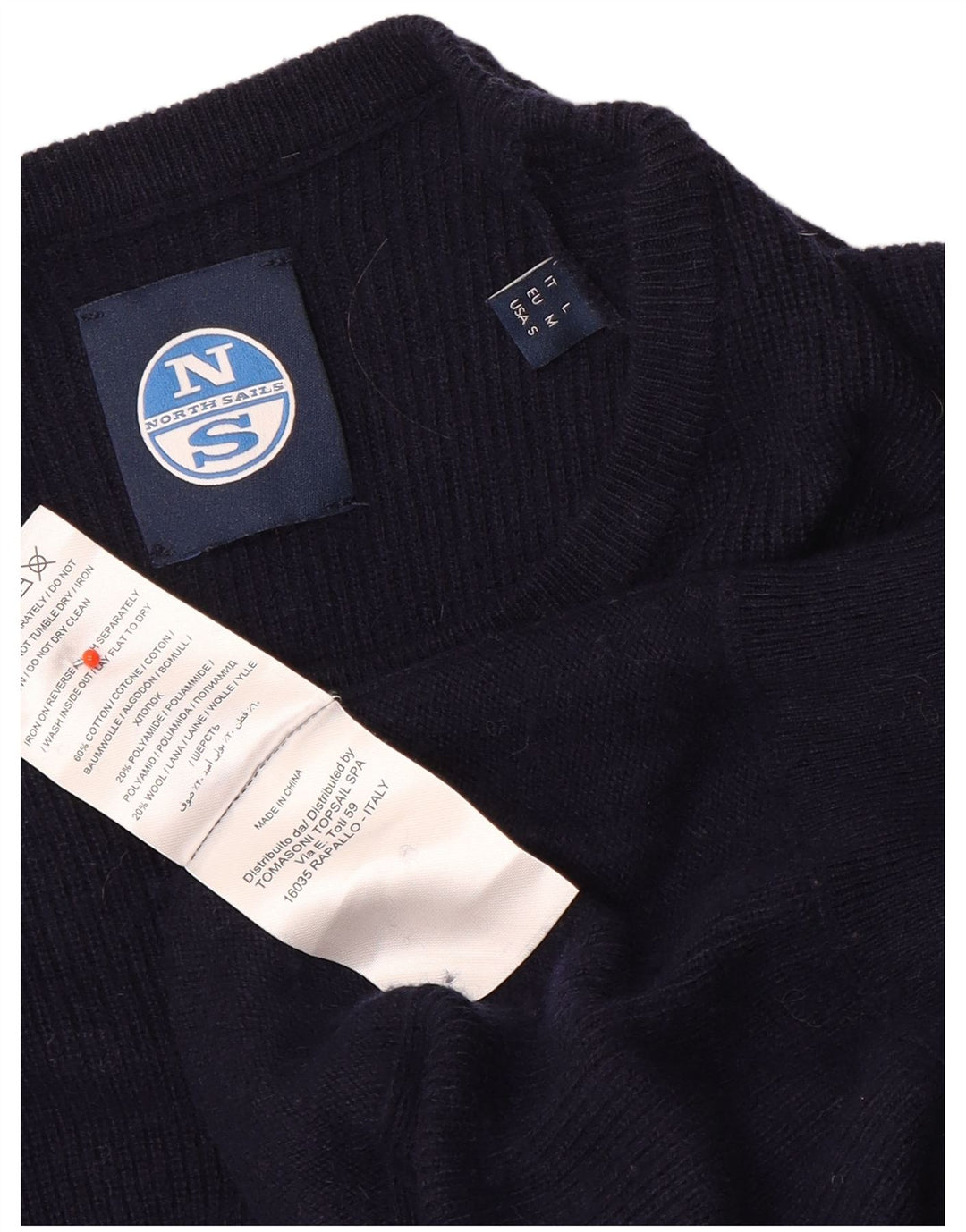 Maglione maglione girocollo da uomo North Sails in cotone blu navy medio