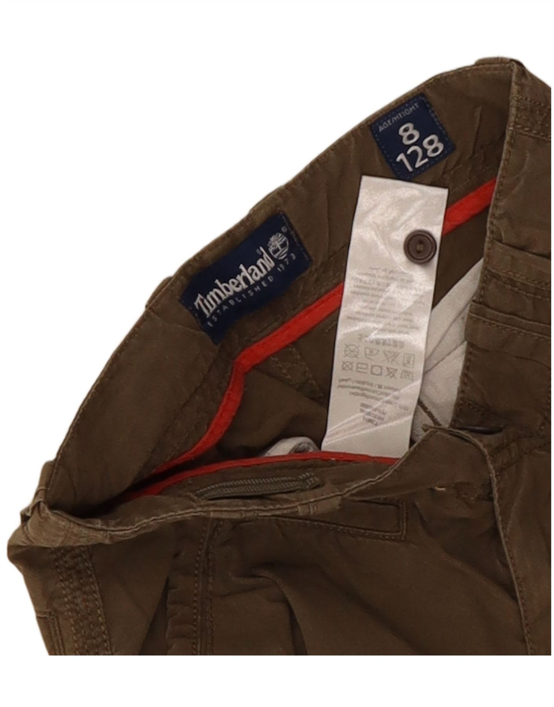 Pantaloncini cargo da ragazzo Timberland 7-8 anni W20 cotone kaki