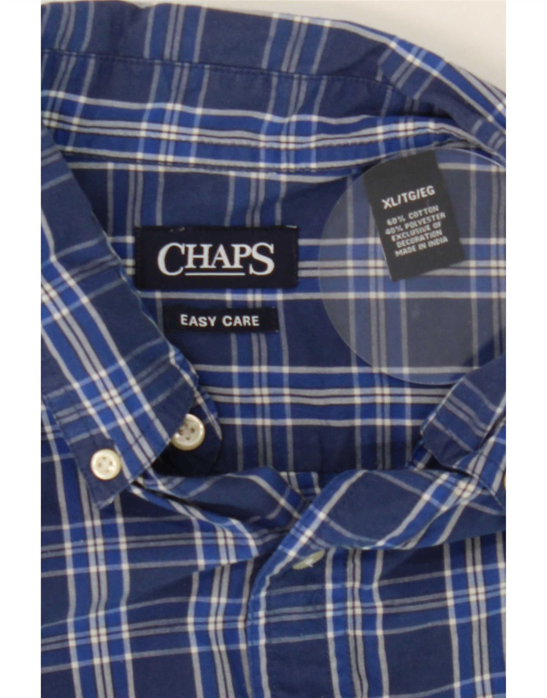 Camicia da uomo Chaps XL in cotone a quadri blu