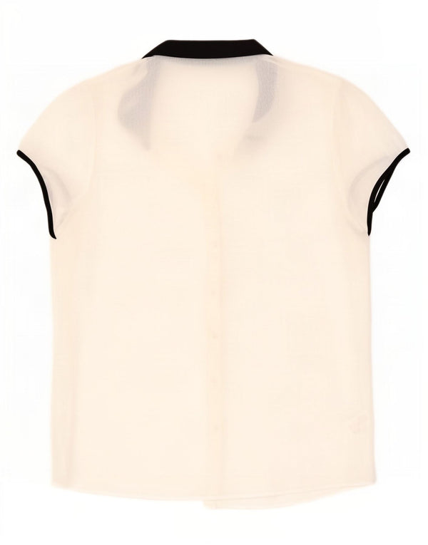 Camicetta trasparente da donna Zara UK 14 grande color block bianco sporco