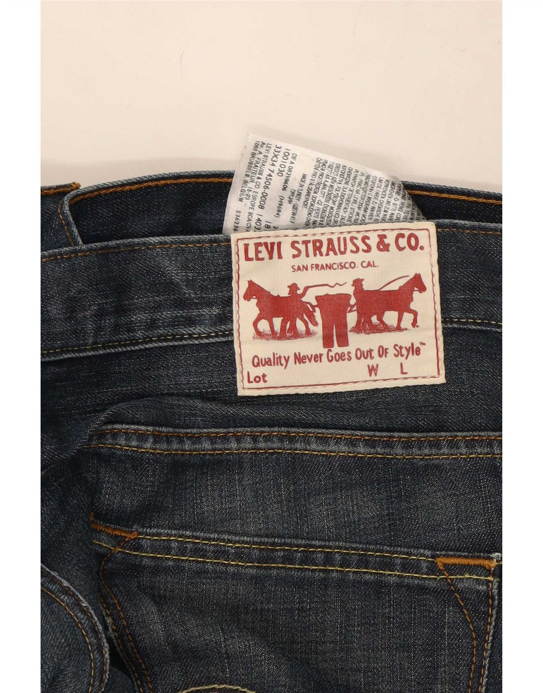 Jeans dritti da uomo Levi's W33 L34 cotone blu navy