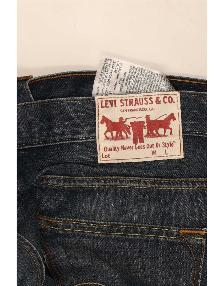Jeans dritti da uomo Levi's W33 L34 cotone blu navy