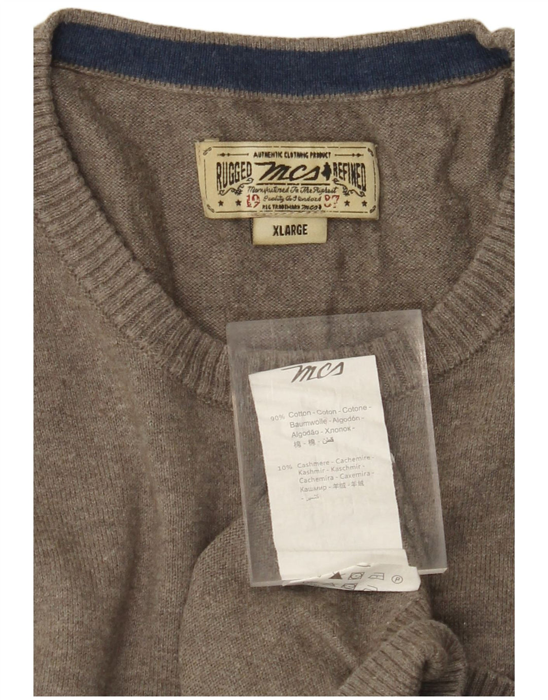 MARLBORO CLASSICS Maglione girocollo da uomo XL in cotone grigio