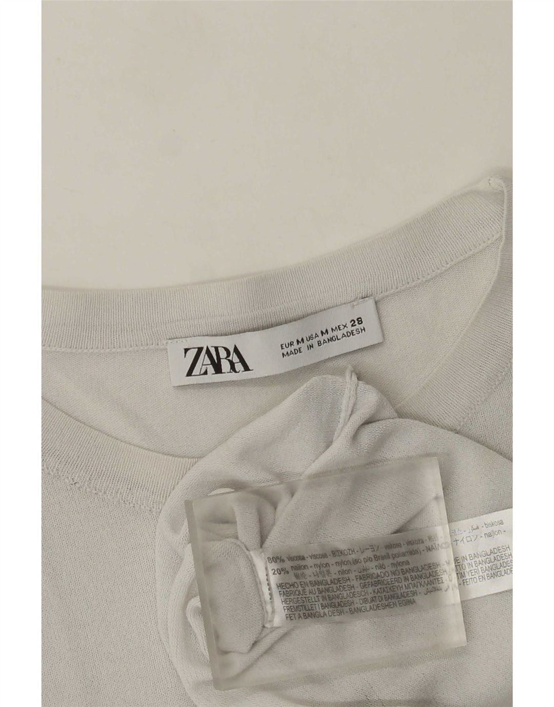 Top Zara da donna a maniche lunghe UK 12 in viscosa grigio medio