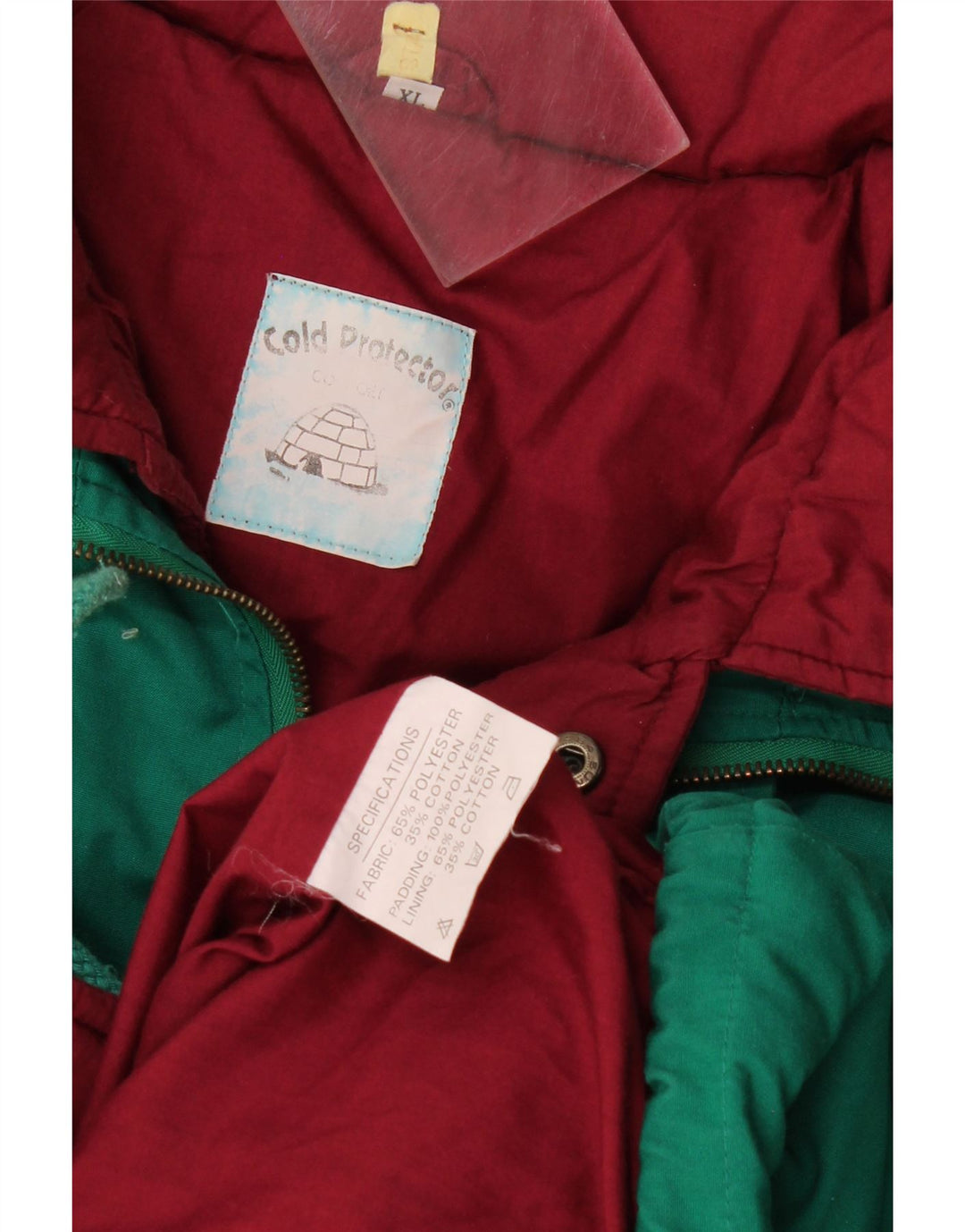 Giacca imbottita da uomo vintage UK 42 XL poliestere verde