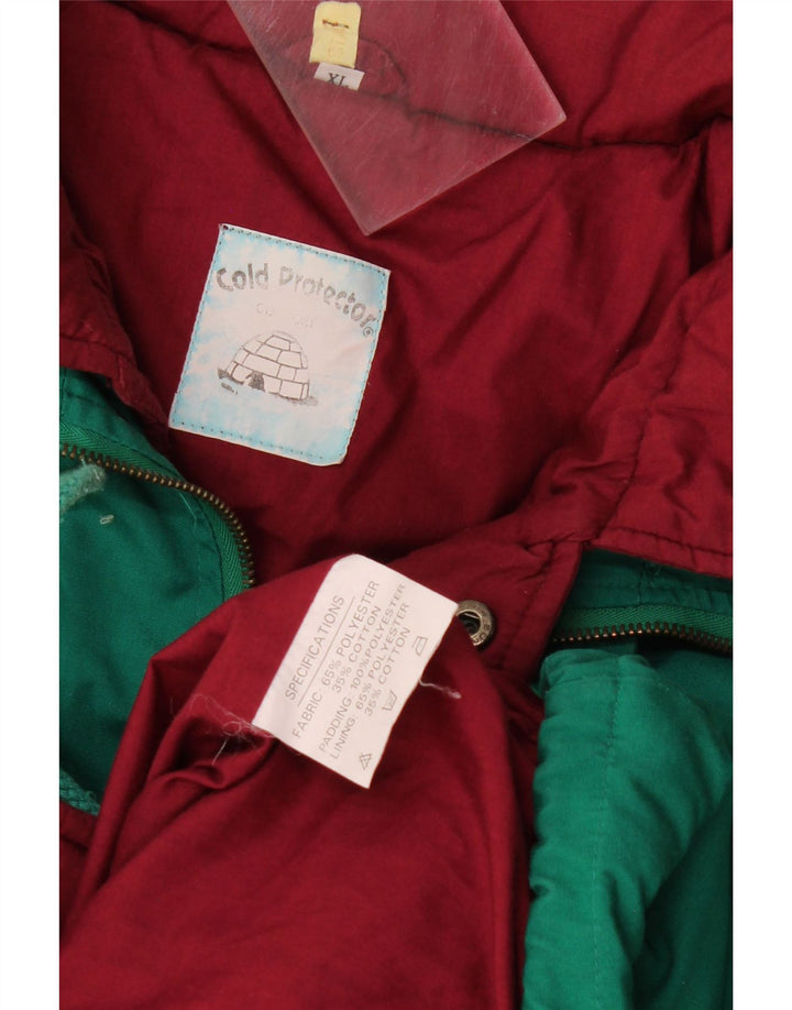Giacca imbottita da uomo vintage UK 42 XL poliestere verde