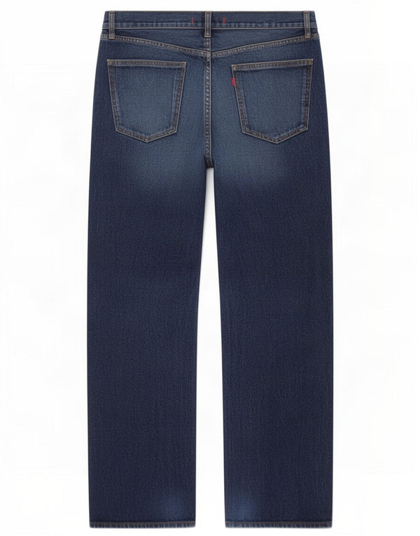 Zara Womens Straight Jeans EU 42 Large W32 L34 Navy Blue Cotton