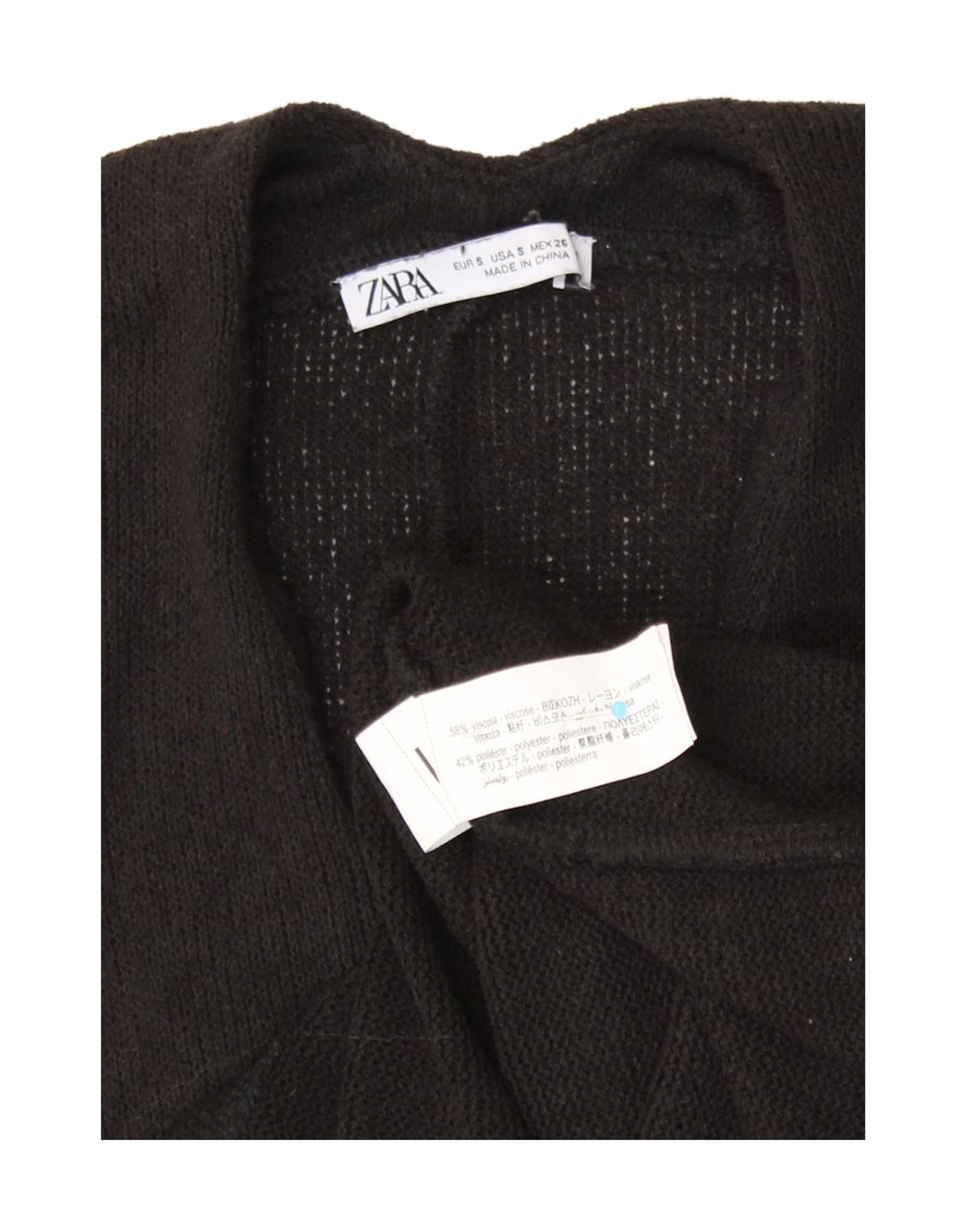 Canotta oversize da donna Zara UK 10 piccola in viscosa nera