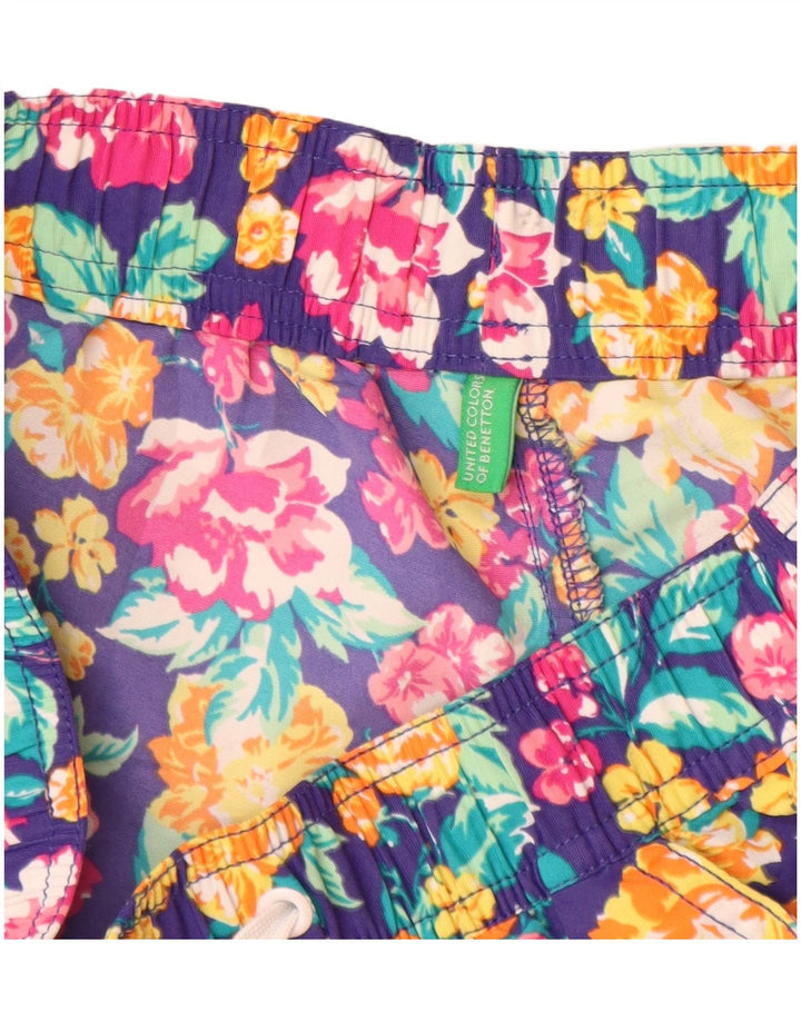 Pantaloni caldi donna BENETTON W26 piccoli floreali multicolori