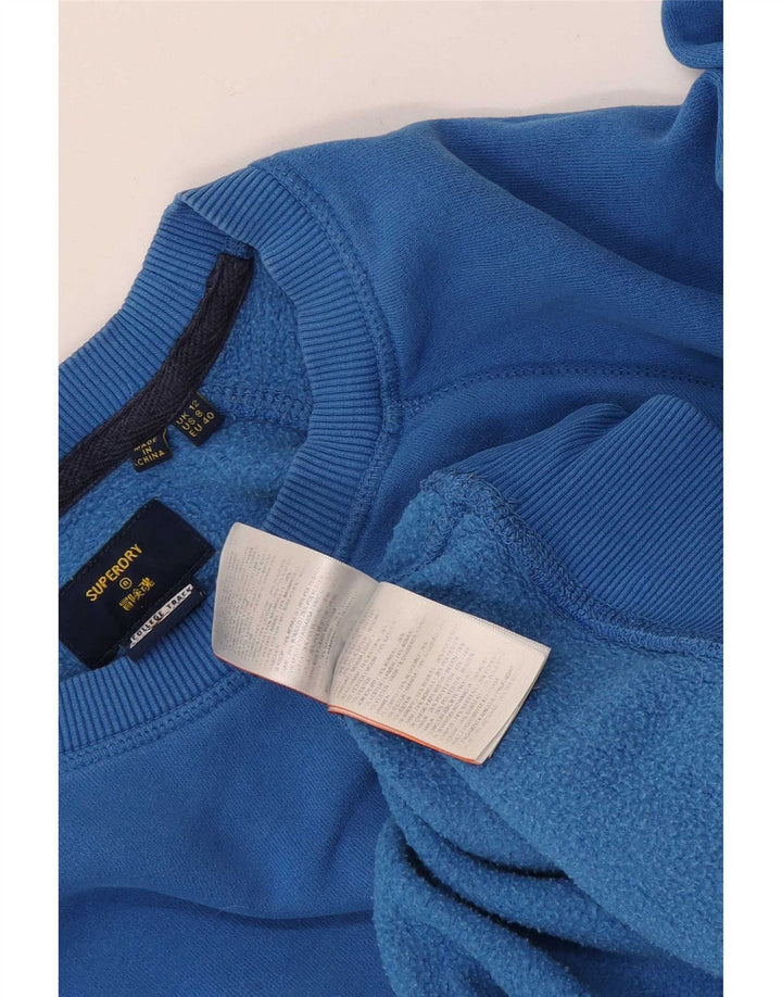 Felpa oversize da donna Superdry Maglione UK 12 Cotone blu medio