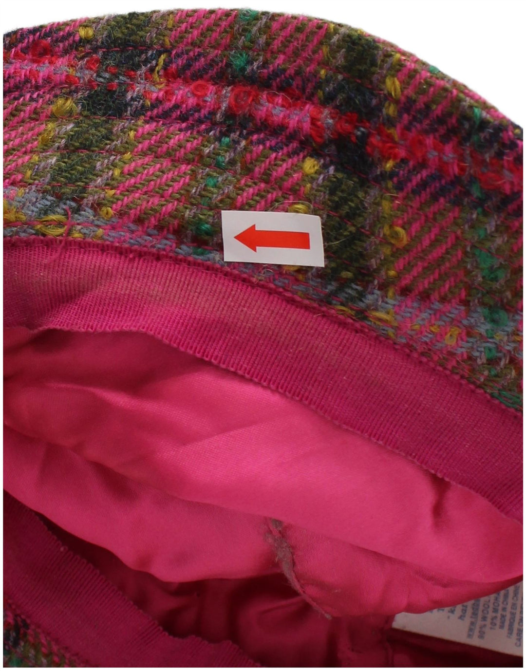 TED BAKER Womens Bucket Hat One Size Pink Plaid Wool Classic