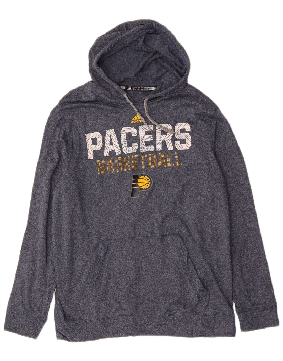 Felpa con cappuccio grafica Adidas Packers da uomo, grande, in poliestere blu