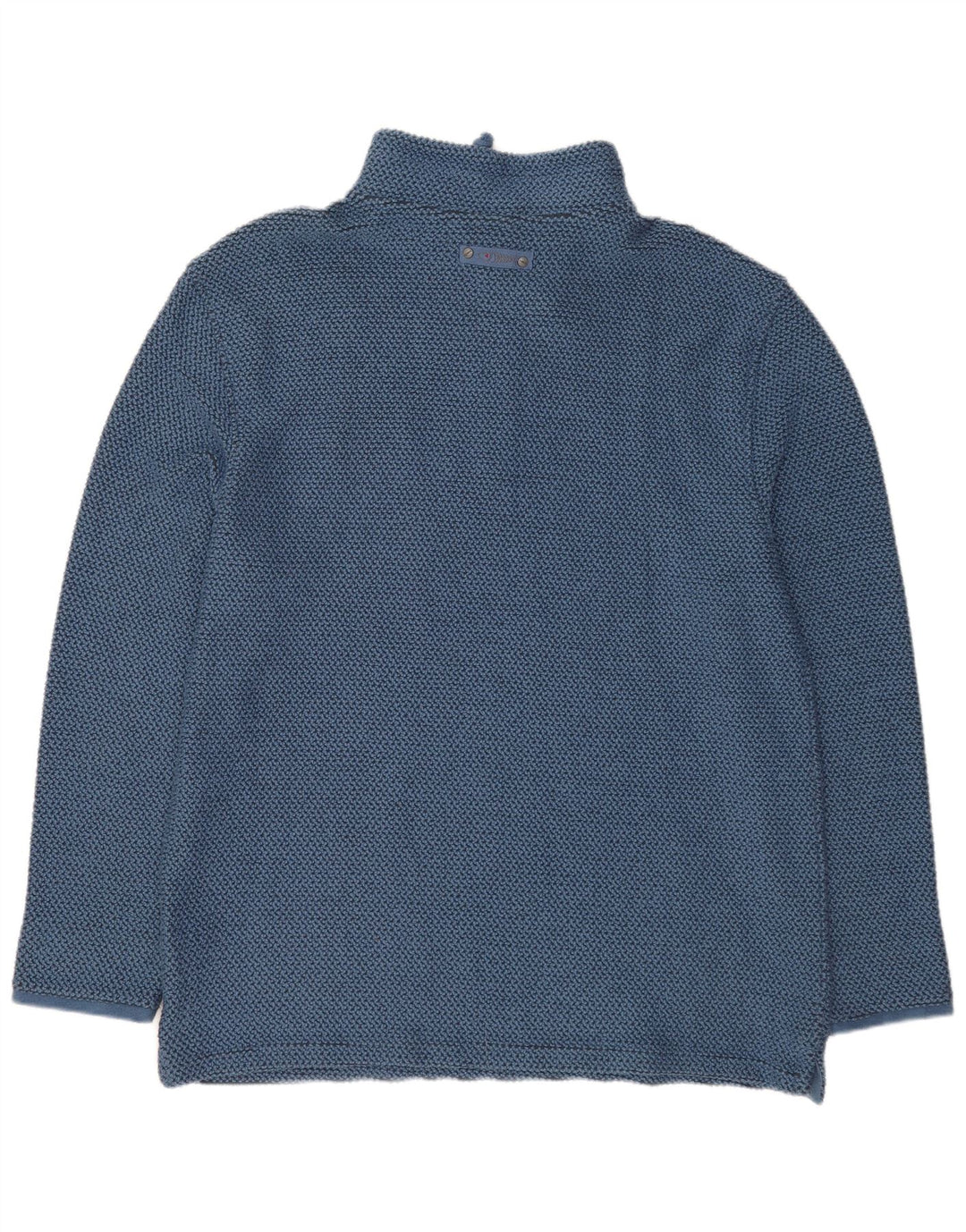 Felpa da uomo con collo con zip Weird Fish, maglione XL, cotone blu