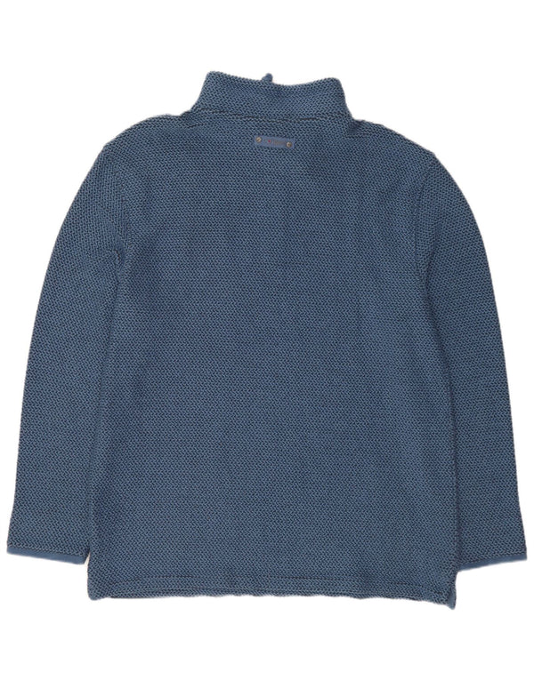 Felpa da uomo con collo con zip Weird Fish, maglione XL, cotone blu