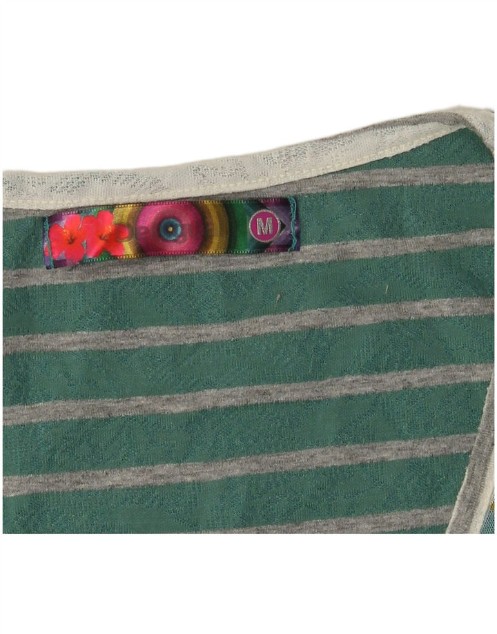 DESIGUAL T-shirt grafica da donna Top UK 12 Verde medio floreale