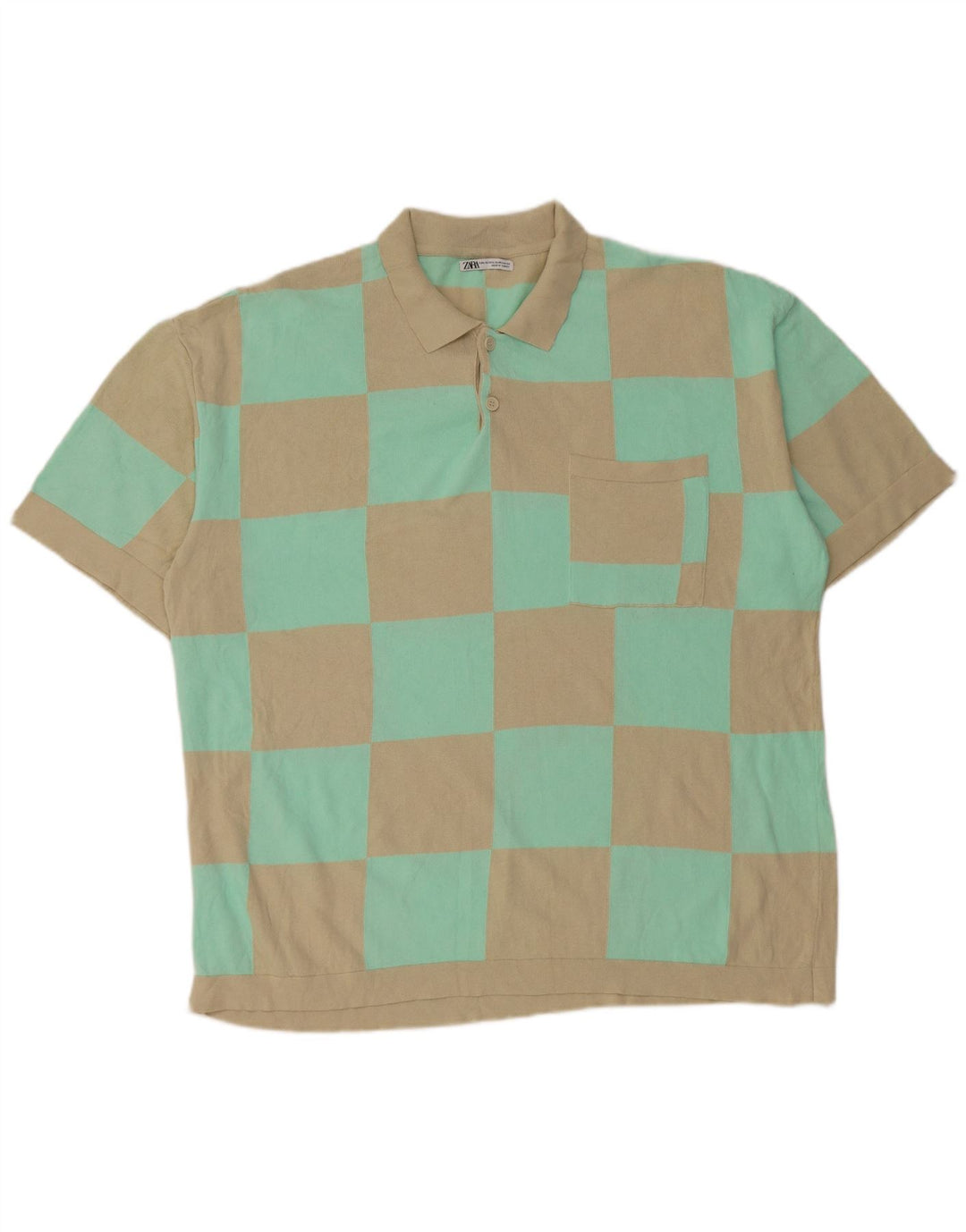 Polo Zara da uomo grande beige geometrica