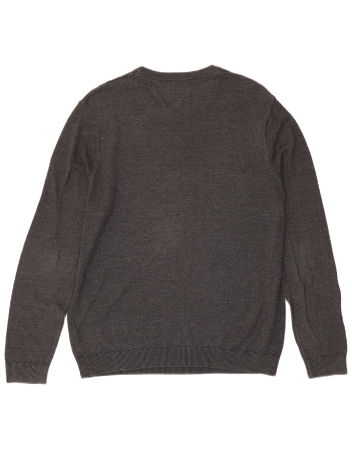 Maglione maglione girocollo da uomo Marks & Spencer grande acrilico grigio