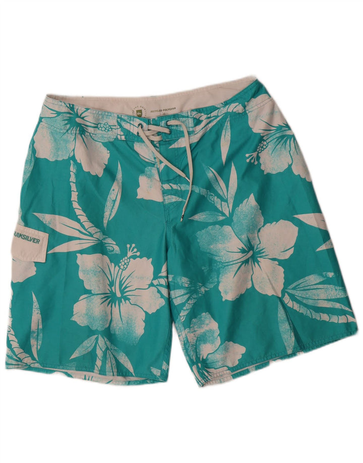 Pantaloncini da bagno da uomo Quiksilver grandi blu floreali