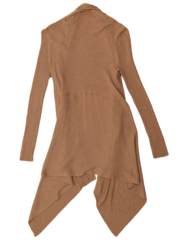 Maglione cardigan asimmetrico da donna Marks & Spencer UK 12 Marrone medio