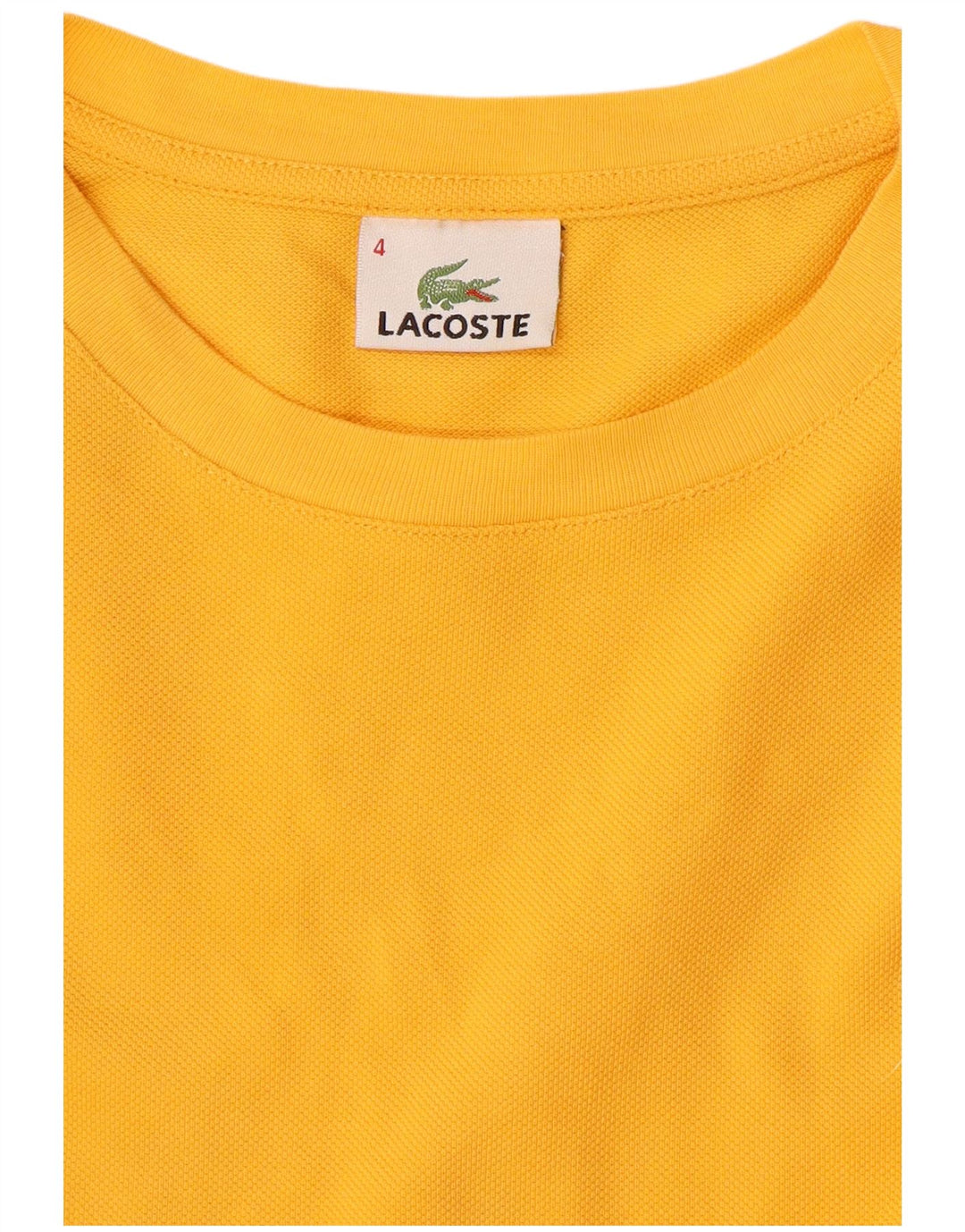 T-shirt da uomo Lacoste taglia 4, cotone giallo medio