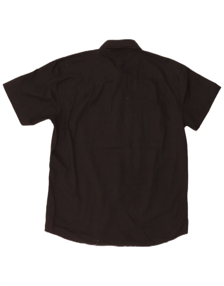 Camicia da uomo a maniche corte Regular Fit Pierre Cardin grande poliestere nero