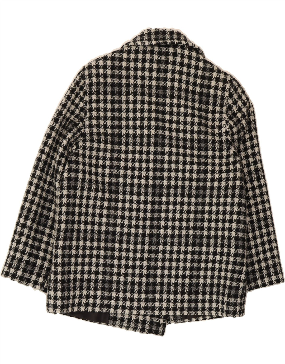 ST MICHAEL Womens Short Overcoat UK 14 Large Black Houndstooth Vintage St Michael and Second-Hand St Michael from Messina Hembry 