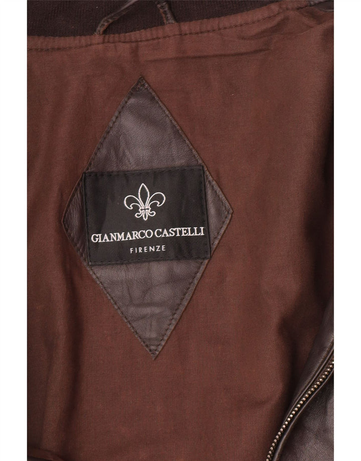 Giacca in pelle vintage da uomo UK 38 Marrone medio