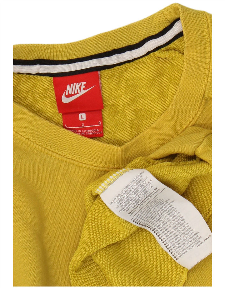 Felpa Nike Uomo Maglione Large Giallo Cotone