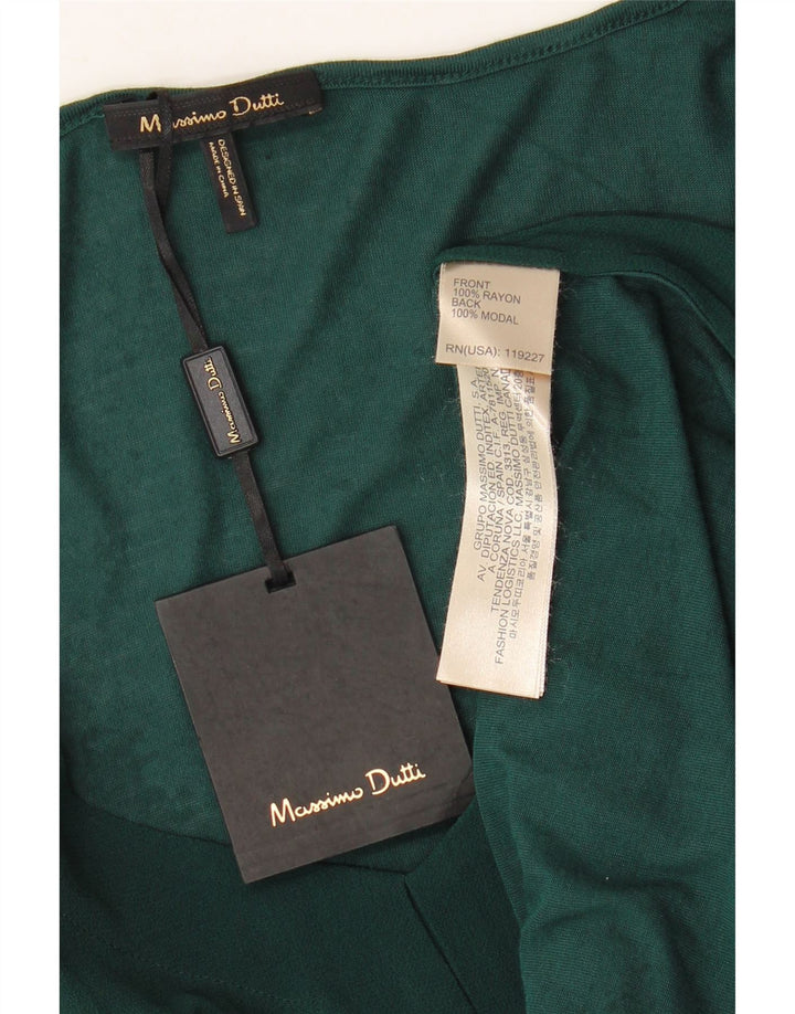 MASSIMO DUTTI Camicetta da donna Top UK 14 Rayon verde medio