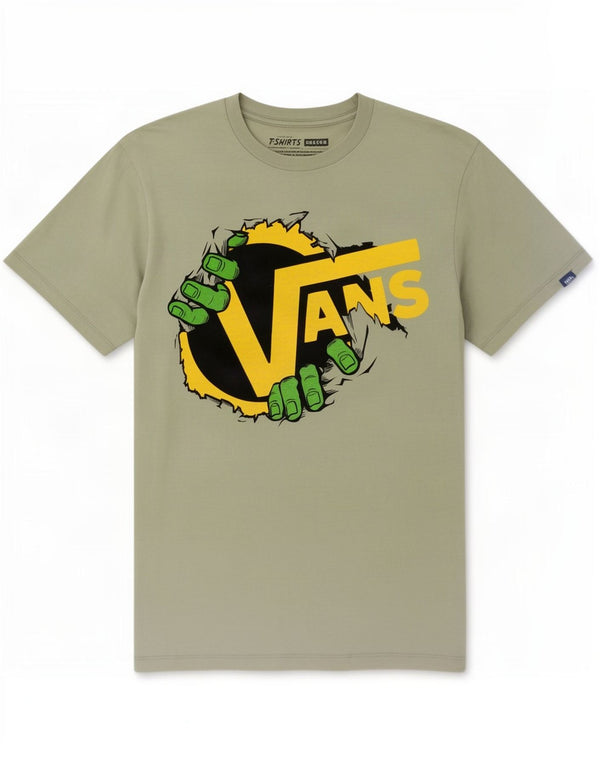 T-shirt grafica da uomo Vans Top Small in cotone grigio