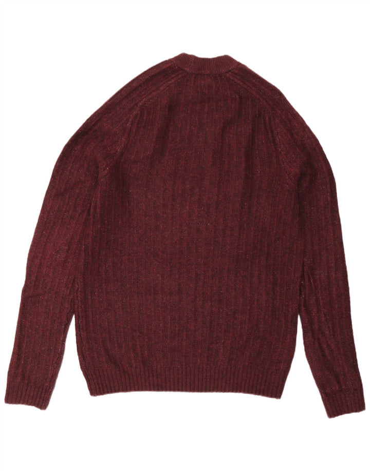 Maglione maglione girocollo da uomo Marks & Spencer grande bordeaux screziato