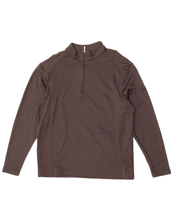 Nike - Maglia da tuta pullover con zip e collo da uomo, grande, in cotone nero