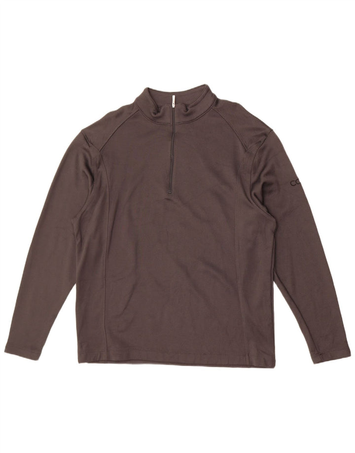 Nike - Maglia da tuta pullover con zip e collo da uomo, grande, in cotone nero