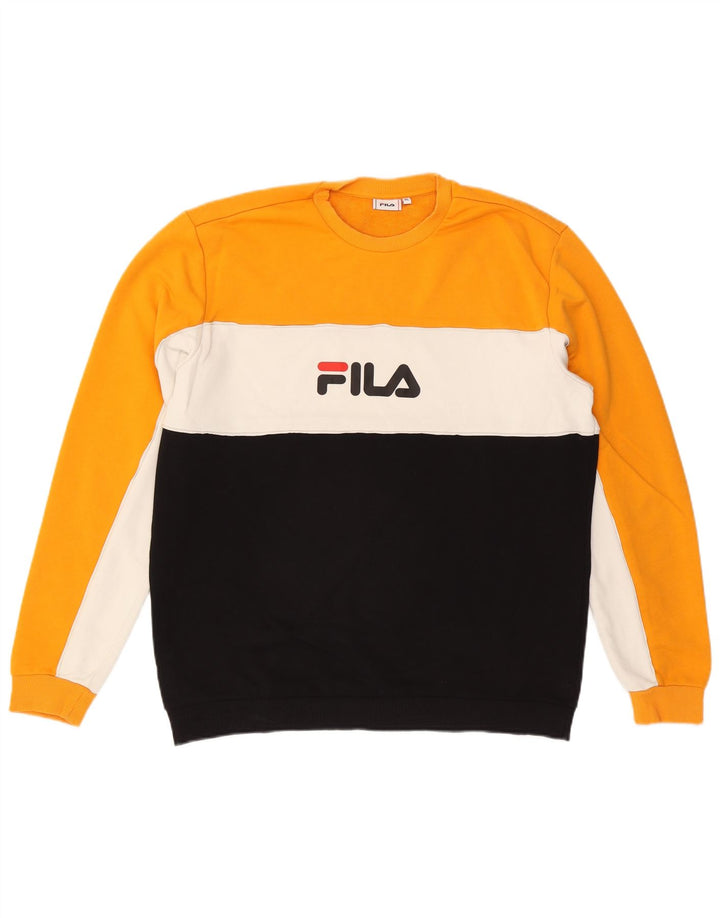 FILA Felpa grafica da uomo Maglione XL Cotone colorato a blocchi di colore