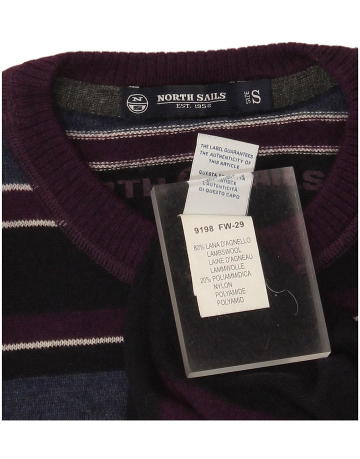 Maglione girocollo da uomo North Sails in lana a righe piccole multicolore