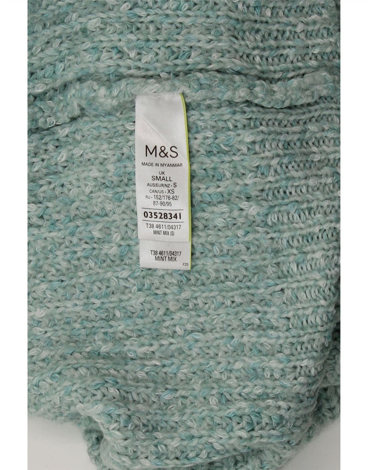 Maglione maglione a collo alto da donna Marks & Spencer UK 10 piccolo turchese