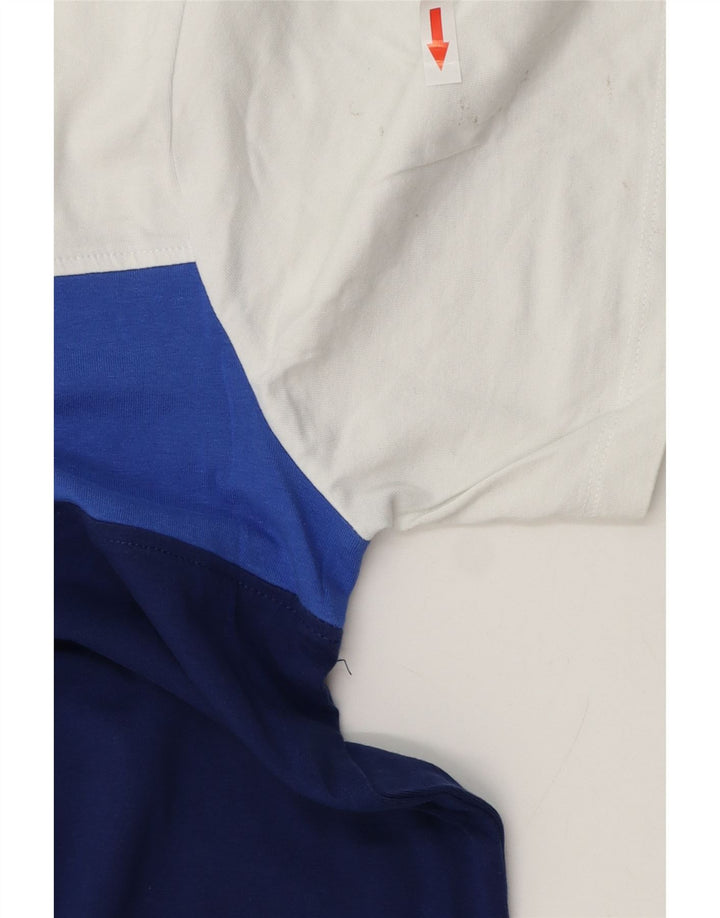 T-shirt da uomo Gas Top Large in cotone color block blu