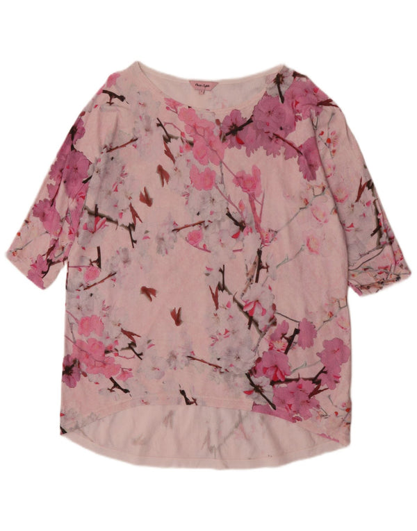 Abito a tunica oversize da donna Phase Eight UK 14 Grande cotone floreale rosa