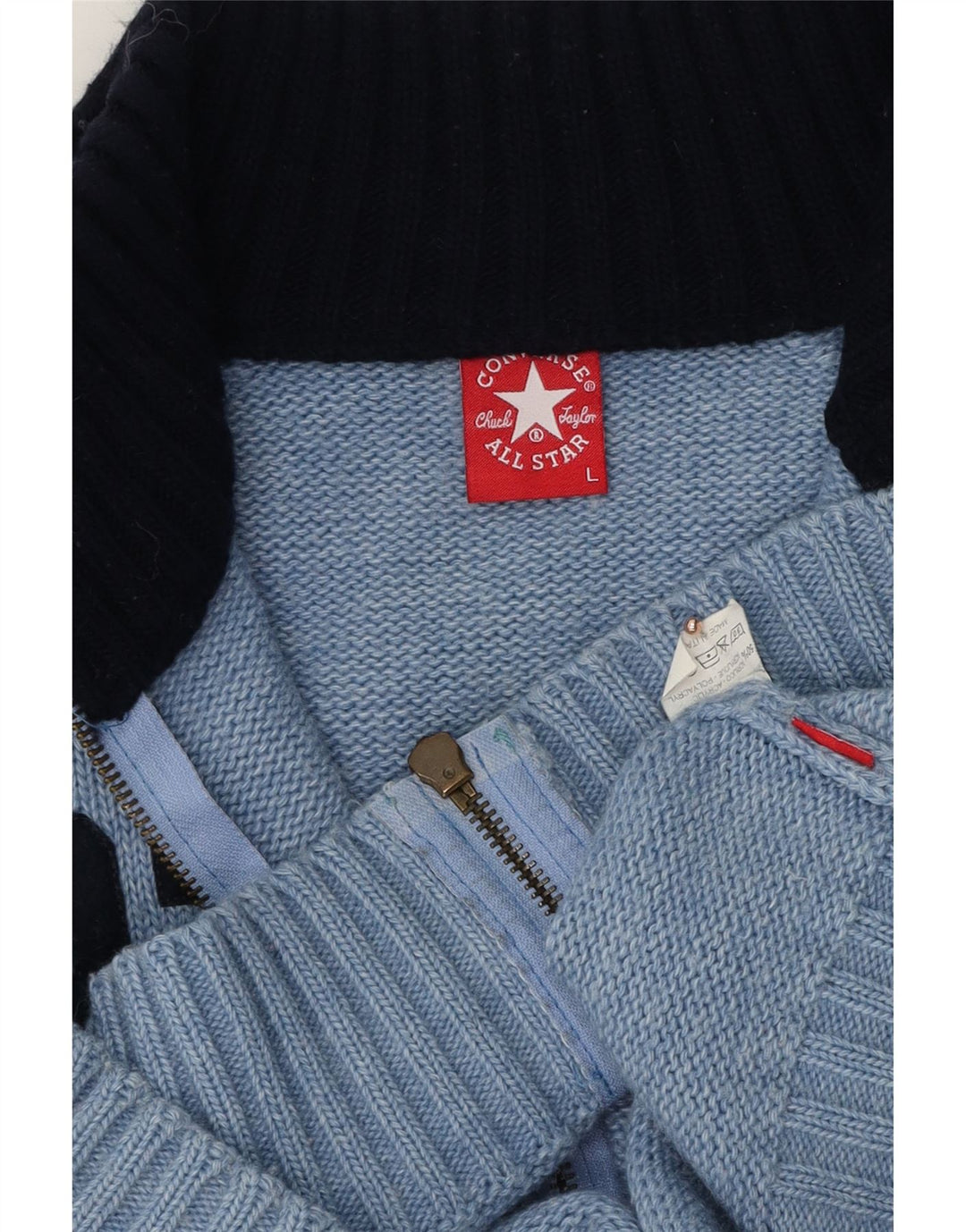 Maglione cardigan grafico Converse da uomo Chuck Taylor grande color block blu