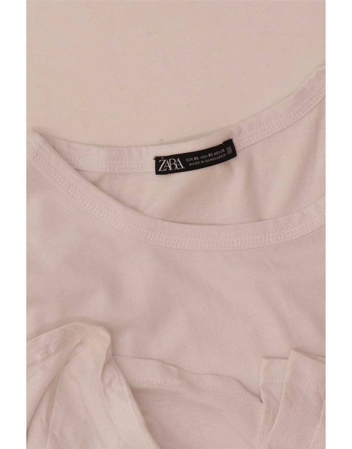 Top Zara da donna a maniche lunghe UK 18 XL bianco