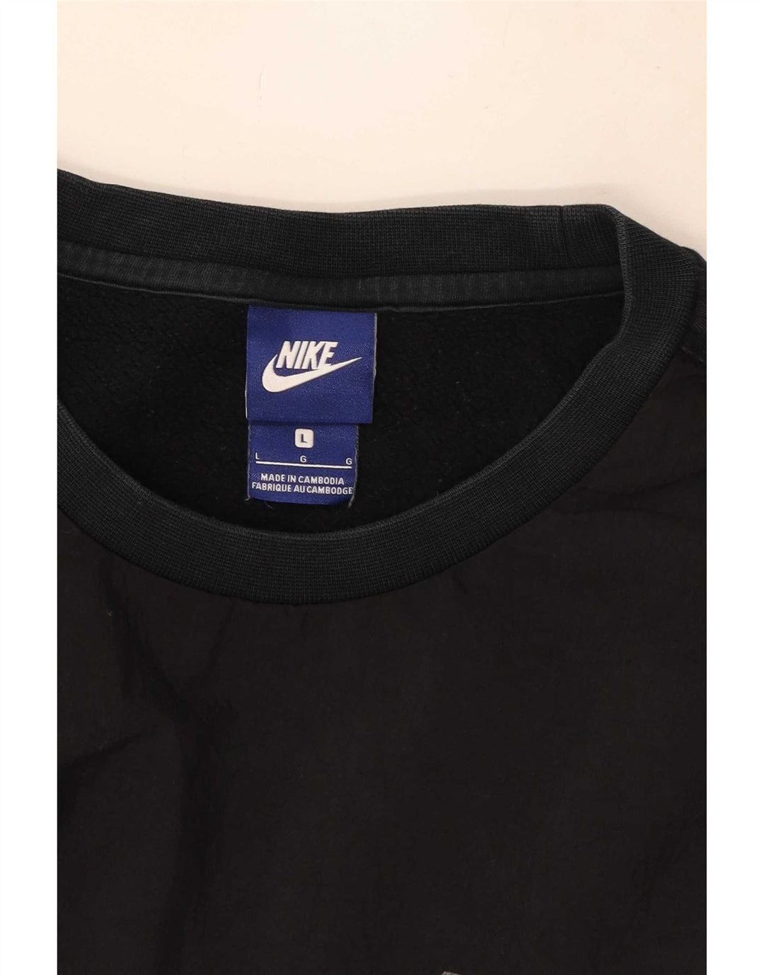 Felpa grafica Nike da uomo, maglione grande, cotone nero