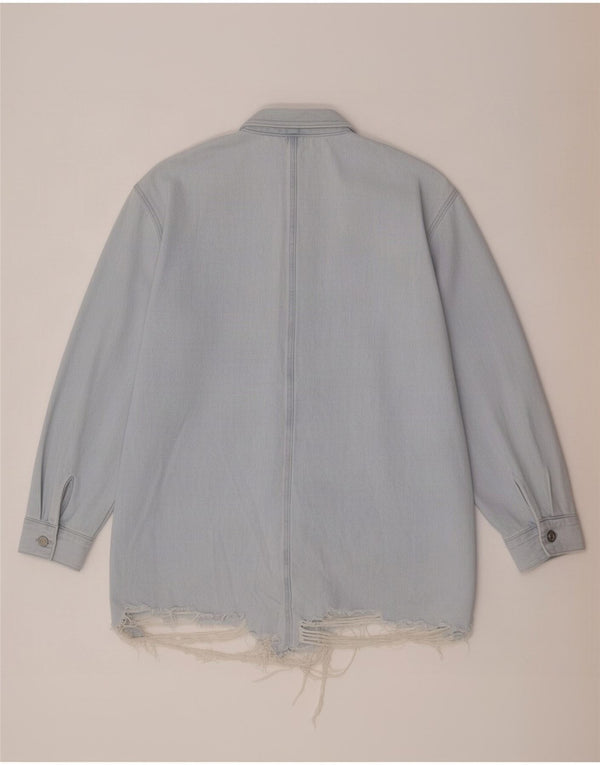Camicia in denim oversize da donna Zara UK 14 Blu medio