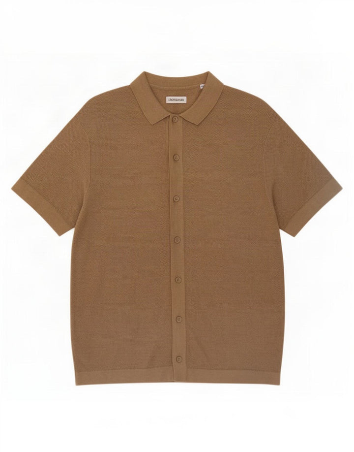 Camicia a maniche corte da uomo Jack & Jones in cotone beige medio