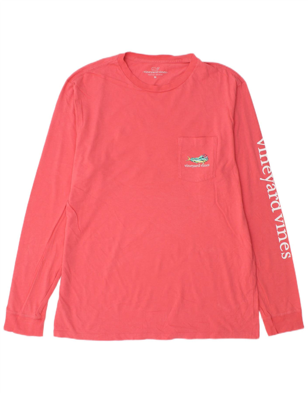 Vineyard Vines Top grafico da uomo a maniche lunghe in cotone rosa medio