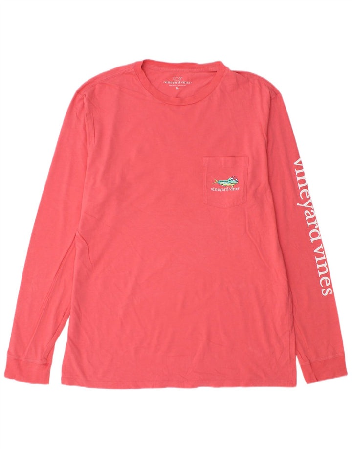 Vineyard Vines Top grafico da uomo a maniche lunghe in cotone rosa medio